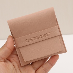 PUPPYSEW Wholesale 8*8cm PU Leather <b>Envelope</b> Pouch Jewelry Pouch Bag Ring Bracelet Necklace Bag with logo Custom - Product Image 2