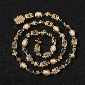Street Fashion Retro Blue <b>Gemstone</b> <b>Bracelet</b> Sweater Chain Simple Versatile Hand Accessory - Product Image 4