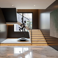 Escalier Flottant Minimaliste avec Support Cantilever Invisible, Plusieurs Styles de Marches pour Intérieur Contemporain