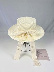 Corduroy Summer Foldable Uv Protect Bowknot <b>Straw</b> Hats for Women Wide Brim Packable Travel Bucket Hat - Product Image 2