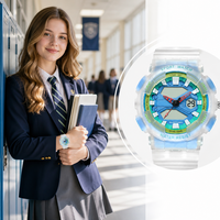Reloj Digital Deportivo Resistente al Agua con Doble Hora, Blanco Esmerilado Translúcido, con Logotipo Personalizado al por Mayor para Estudiantes