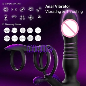 Giocattoli Sessuali Massaggiatore Prostatico Dildo Plug Anale Giocattolo Sessuale per Adulti con 10 Vibrazioni 10 Spinte per Uomini Donne Coppie - Product Image 2