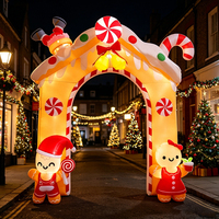 Arche de Noël gonflable d'extérieur 10FT, décoration de jardin gonflable en forme de bonhomme en pain d'épices pour Noël