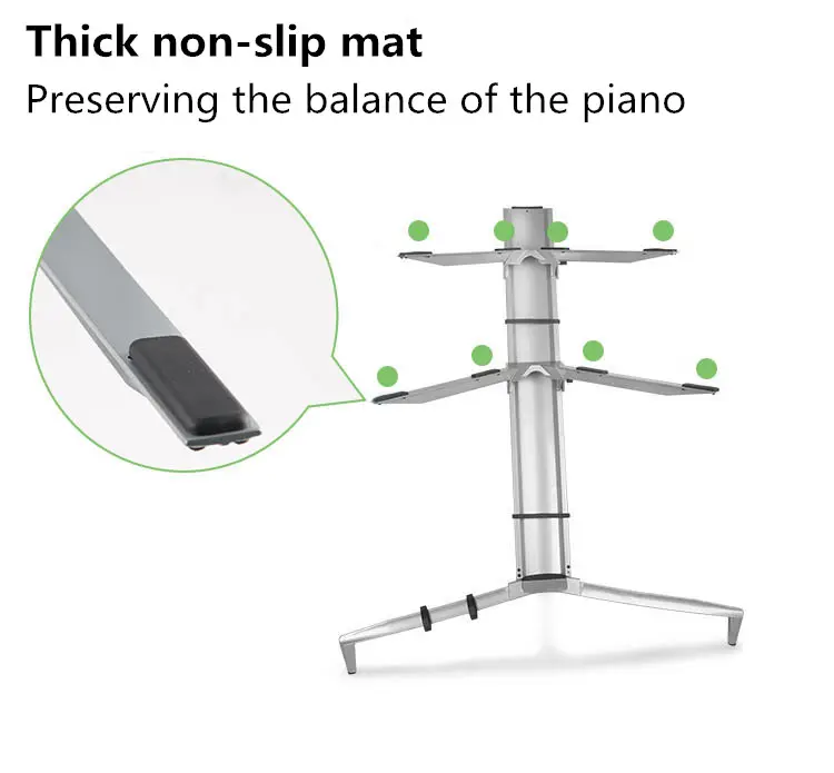 Soporte de piano de columna de aluminio de alta calidad, soporte de teclado plano, Soporte de teclado