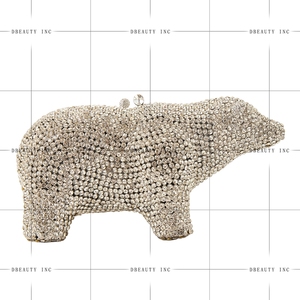 Bolso de mano de lujo con diamantes de imitación y cristales para mujer, diseño de oso natural, con cadena extraíble, ideal para fiestas de té y vacaciones - Product Image 3