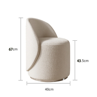 Tabouret de maquillage pivotant avec dossier, 1 pièce, chaise de maquillage domestique, pour chambre et entrée, design européen, structure en bois massif, tissu