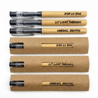 Penne a Sfera in Bambù Minimaliste ed Estetiche con Scritta VIVA LA VIDA, Inchiostro Nero 1.0mm, Ecologiche con Confezione in Carta Kraft