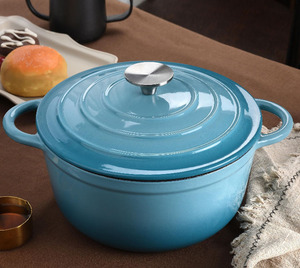 Olla de Hierro Fundido para Sopa, Juego de Ollas con Revestimiento de Esmalte, Mango Antiadherente, Apta para Gas e Inducción, Apta para Lavavajillas y Horno, Utensilios de Cocina Holandeses - Product Image 5