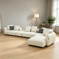 Ensemble de canapés modulables en cuir véritable et éponge, design moderne, écologique, durable, combinaison flexible pour espaces variés