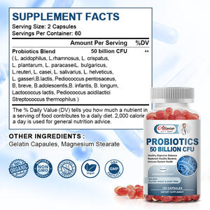 Vente en gros de 120 capsules de probiotiques pour femmes, complément alimentaire digestif et immunitaire, 50 milliards d'UFC par portion - Product Image 2