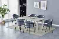 Meubles modernes personnalisés Pieds en métal Table à manger extensible avec plateau en céramique