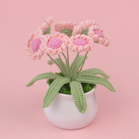 Planta Artificial Tejida a Mano en Maceta con Diseño de Margarita, Decoración para Escritorio, Regalo de Graduación o Regreso a Clases