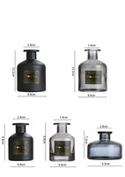 Bouteille en verre noir ronde vide de 100 ml, 150 ml, 200 ml pour diffuseur de parfum à bâtonnets d'aromathérapie avec bouchon