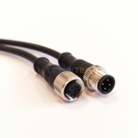 مجموعة كابلات M12 من الذكور إلى الإناث Ip67 Ip68 للماء مخصص 3 5 6 12 17 دبوس مستشعر M12 4 دبوس 8 دبوس موصل كابل M12