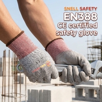 Gants industriels résistants aux coupures SNELL HPPE avec revêtement en polyuréthane sur la paume, logo personnalisé OEM disponible, pour l'industrie pétrolière