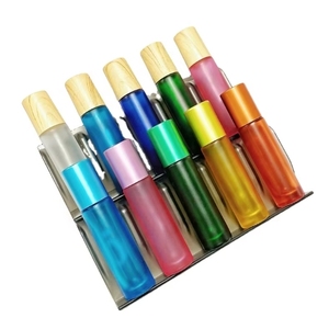 Botella de vidrio, 5ml, 10ml, Perfume de aceite esencial, tapa de bambú, rollo en botella, Bola de <span class=keywords><strong>rodillo</strong></span> de acero, esencia de Perfume, contenedor de aceite corporal - Product Image 4