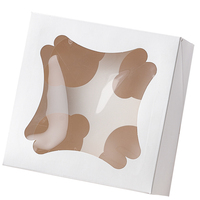 Boîte à pâtisserie rectangulaire écologique personnalisée avec fenêtre pour desserts et gâteaux, en carton blanc avec laminage mat, boîte à cupcakes