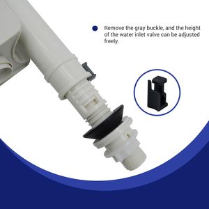 Kit de válvula de llenado para inodoro, entrada de 1/2 pulgada con adaptador de 7/8 pulgadas, altura ajustable, válvula de entrada silenciosa para tanque de inodoro, repuesto - Product Image 6