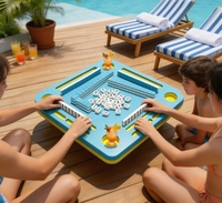 Nouvelle Arrivée Estivale : Table de Mahjong Gonflable Moderne en EVA pour 4 Joueurs, Tapis Flottant pour Fêtes au Bord de la Piscine, Jeu de Société Étanche