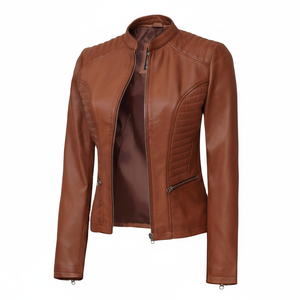 Chaqueta Impermeable de Cuero Genuino para Hombre, Color Marrón Claro, Cuello Alto, Larga y Delgada, Marca SKY HIGH INTERNATIONAL 2026, Superventas - Product Image 1