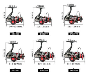 Nuevo diseño <span class=keywords><strong>DS</strong></span> 2000-7000 Perilla totalmente metálica Unidireccional Sin hueco Pesca en roca Carrete giratorio de pesca en el mar - Product Image 3