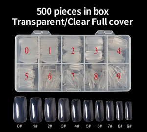 Vente en gros 500 pièces/boîte embouts d'<span class=keywords><strong>ongles</strong></span> artificiels pleine/demi-couverture <span class=keywords><strong>ongles</strong></span> conseils <span class=keywords><strong>ongles</strong></span> transparents manucure française <span class=keywords><strong>faux</strong></span> <span class=keywords><strong>ongles</strong></span> B - Product Image 3