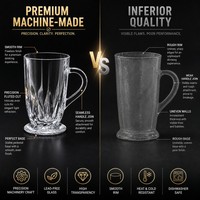 Venta directa de fábrica Vasos de gran capacidad Mango resistente al calor Taza de vidrio alto Vino Leche Jugo Cerveza-Más compras Más descuentos