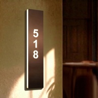 Plaque de porte électronique intelligente moderne personnalisable Dsymbol 2025 pour hôtels, en acier inoxydable lumineux, pour maison