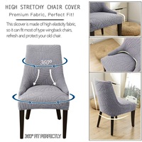 Housse de chaise individuelle en polyester jacquard, couverture intégrale, toutes saisons, anti-poussière, durable, moderne, simple, lavable en machine, vente en gros