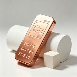 Lingote de cobre grabado con láser de 5 onzas, rectangular, de cobre artístico 99.9% puro, para colección e inversión. - Product Image 5