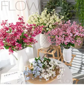 New Design Artificial Film Mini Hydrangea Single Stem Flower For Home Party Wedding Decoration HQW82002