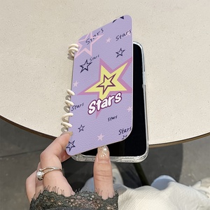 Trong suốt Tiếng Anh <span class=keywords><strong>notepad</strong></span> thiết kế Book Case cho iPhone 14Promax phim hoạt hình phong cách TPU điện thoại di động Trường hợp với điện thoại grip bao gồm - Product Image 4