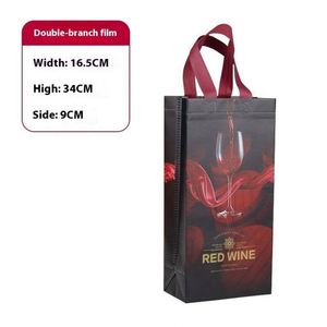 Sacs à vin non tissés, sacs d'emballage cadeau, sacs laminés en couleur, logo imprimable, écologiques - Product Image 6