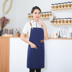 Tạp dề cho nhà hàng máy chủ denim biểu tượng tùy chỉnh biểu tượng tùy chỉnh chịu nhiệt tạp dề với tay áo bartender tạp dề - Product Image 1