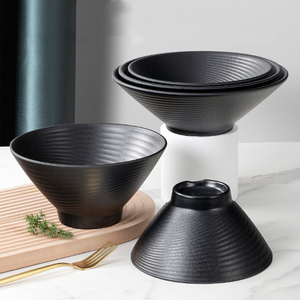 Bát Ramen Lớn Màu Đen Thân Thiện Với Môi Trường Tùy Chỉnh Bộ Bát Súp Trộn Rau Trộn Trái Cây Melamine - Product Image 3