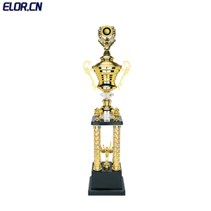 Trofeo Elor de Gran Tamaño, <span class=keywords><strong>Super</strong></span> Premium, de Cuatro Postes, de Metal Dorado, con Varias Figuras, para Competiciones Deportivas de Clase Mundial - Product Image 6