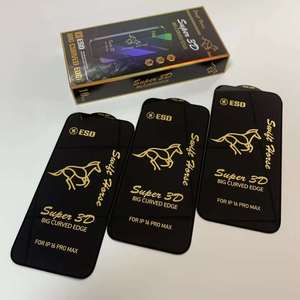 Protector de Pantalla de Vidrio Templado Antiestático Negro Dorado para <span class=keywords><strong>iPhone</strong></span> 17 Pro, para Samsung, para Xiaomi, para Todos los Modelos - Product Image 1