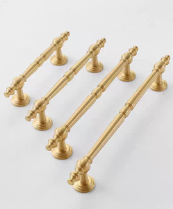 Hot Sale Solid Brushed Brass Cabinet Handle Gold Cupboard Handles Round Drawer <strong>Pull</strong> <strong>Knobs</strong> - Product Image 5