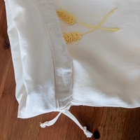 Sac de conservation alimentaire en tissu de lin double couche avec logo brodé fait main de haute qualité, nouveau design personnalisé