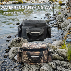 Sac à dos de pêche à deux couches, bandoulière extérieure en polyester, grande capacité 30L, polyvalent - Product Image 2