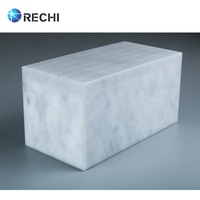 Rechi Boîte d'emballage personnalisée en acrylique et marbre texture pour faux cils Boîte de rangement avec 15 carreaux pour organisateur de cils Boîte de présentation
