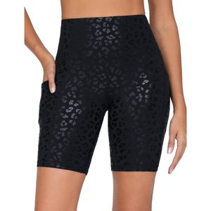 Shorts de sport taille haute pour femme FOXA avec poches, pour yoga, cyclisme et course à pied, effet ventre plat, extensibles, en Spandex et Polyester - Product Image 2