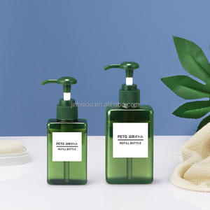 250ml 450ml 650ml Bouteilles de shampooing en plastique PETG à pompe carrée pour clair ambre vert bleu rose blanc pour hôtels - Product Image 4