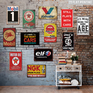 Juego de Letreros Metálicos Vintage para Garaje, Decoración Retro de Gasolina Mobil <span class=keywords><strong>Texaco</strong></span> para Pared de Garaje, Cueva del Hombre, Bar, Taller de Autos - Product Image 1
