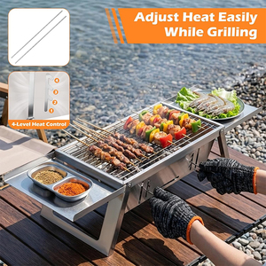 Parrilla de Carbón de Acero Inoxidable, Estilo <span class=keywords><strong>Argentino</strong></span>, Plegable, Comercial, Mini Barbacoa para Exteriores - Product Image 2