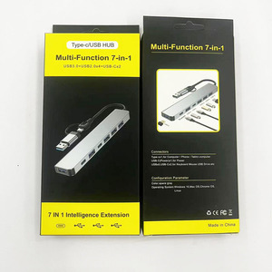 Interfaz dual tipo C de aluminio 7 en 2 <span class=keywords><strong>USB</strong></span> C Hub con puertos <span class=keywords><strong>USB</strong></span> 3,0, <span class=keywords><strong>USB</strong></span> 2,0 para <span class=keywords><strong>MacBook</strong></span> Pro <span class=keywords><strong>Air</strong></span> y más dispositivos - Product Image 6