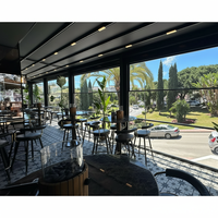 Pergola bioclimatique rétractable en alliage d'aluminium thermolaqué, élégante, moderne, écologique, résistante à l'eau et aux intempéries
