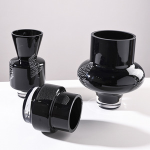 Juego de florero de cristal negro de moda moderna Florero hidropónico de escritorio - Product Image 4