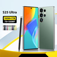 Smartphone S25 Ultra 5G Grand Écran 16 Go + 1 To Batterie 7800 mAh Double SIM OTG Android 14 Français Allemand Espagnol Anglais