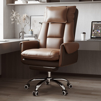 Chaise de bureau exécutive moderne en cuir, pivotante, inclinable, réglable en hauteur, avec structure en fer – Confort de luxe pour le bureau à domicile et l'utilisation informatique